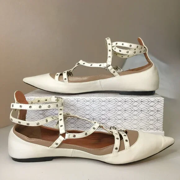 VALENTINO Leather "Love Latch" Cage Ankle Strap Ballet Flats - ITALIAN SIZE 38 - Picture 4 of 13